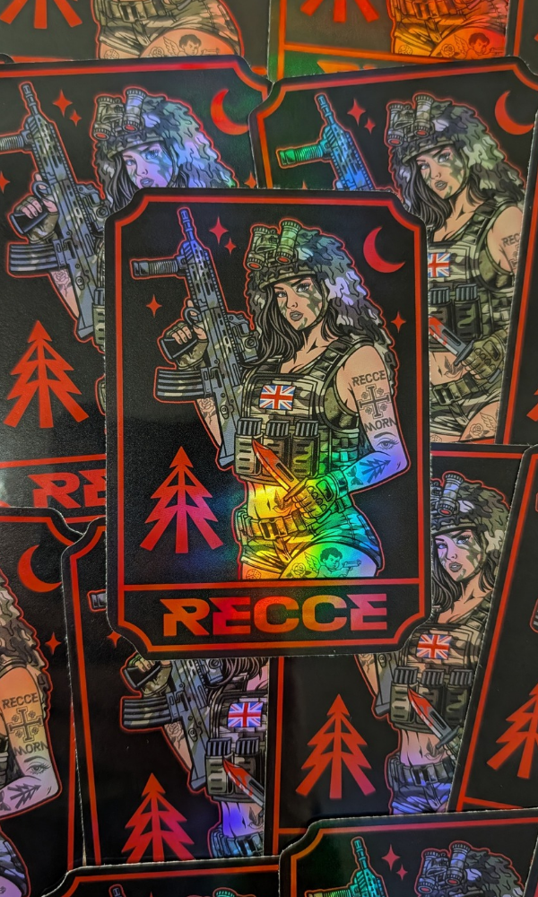 Collection of Recce Stickers by Mora Tactical.